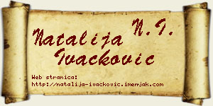 Natalija Ivačković vizit kartica